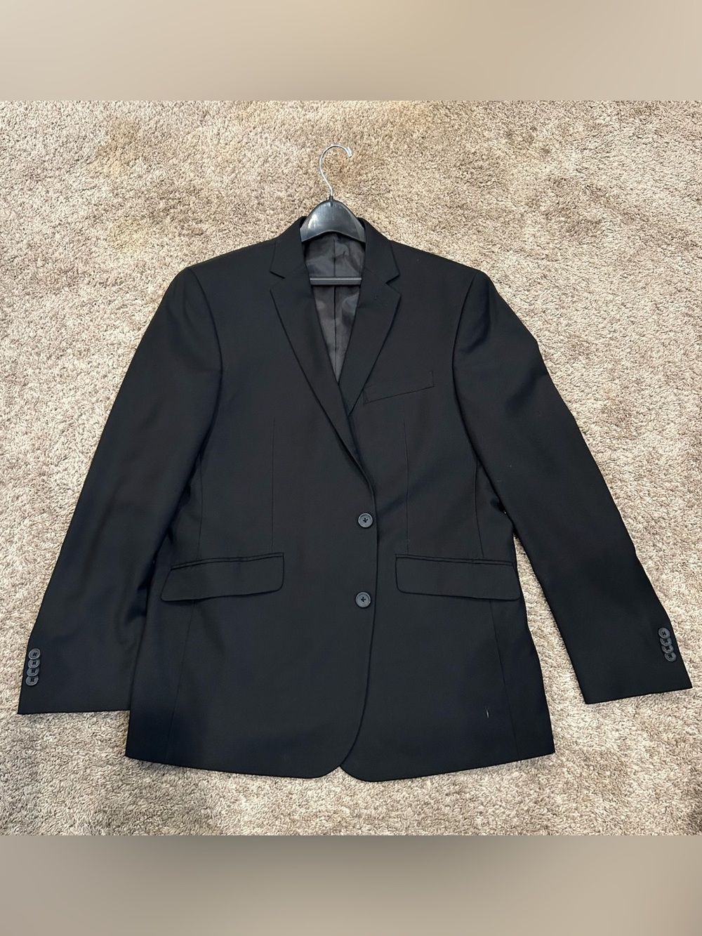 42R Kenneth Cole Reaction Men's Black Two-Button Suit Jacket